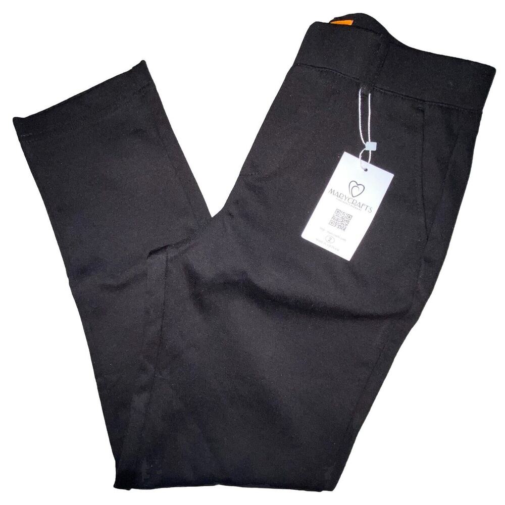 Marycrafts Women’s Work Ankle Dress Pants Trousers Slacks Black Stretch Sz 2 NEW